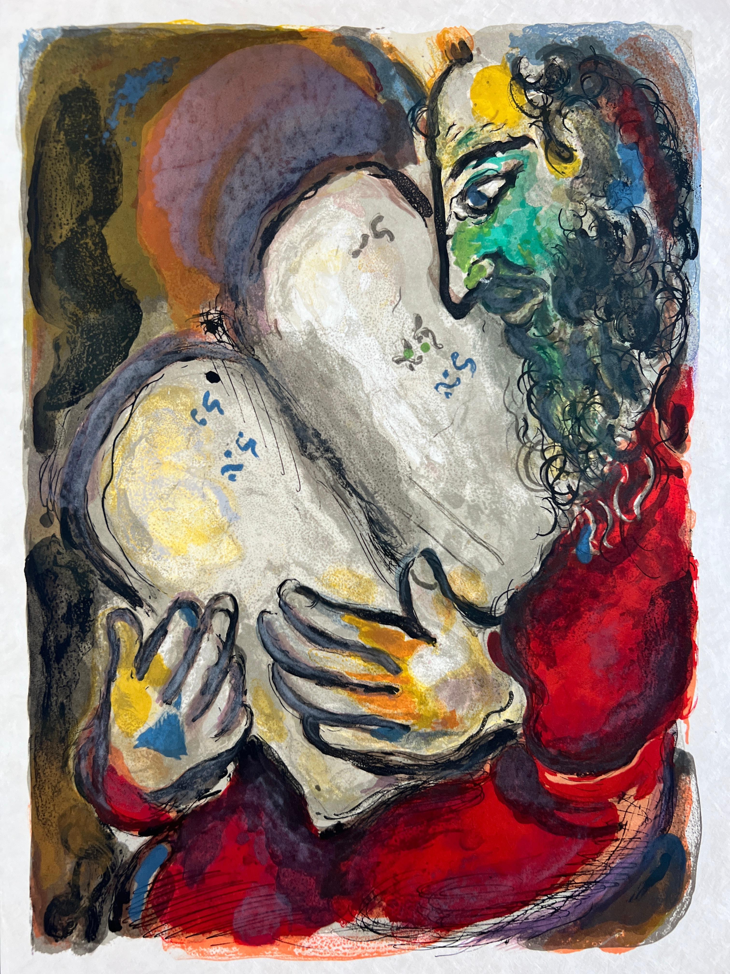 Marc Chagall Print - He wrote in the Tables the wordes of the covenant, even the Ten Commandments