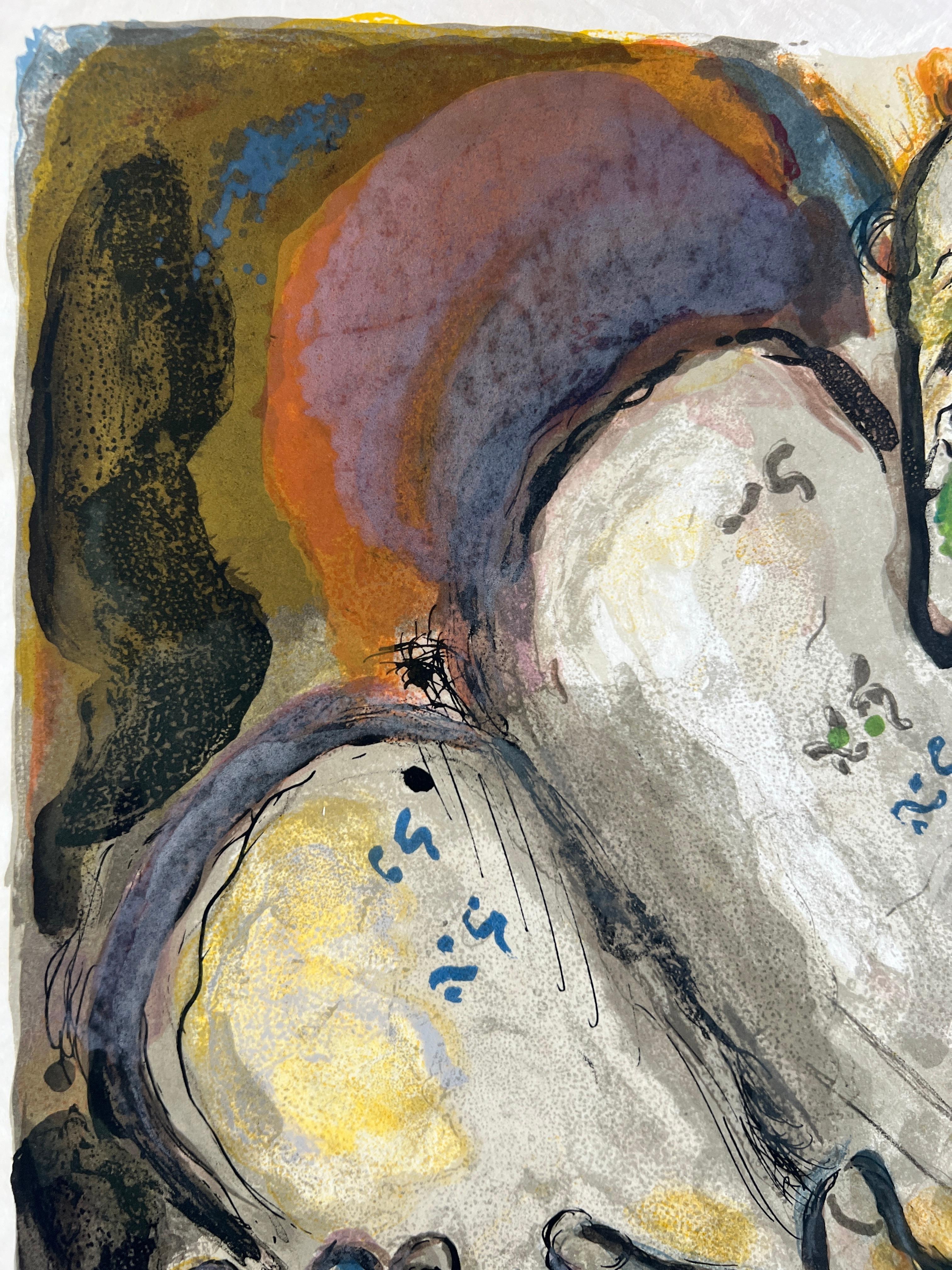 He wrote in the Tables the wordes of the covenant, even the Ten Commandments - Print by Marc Chagall