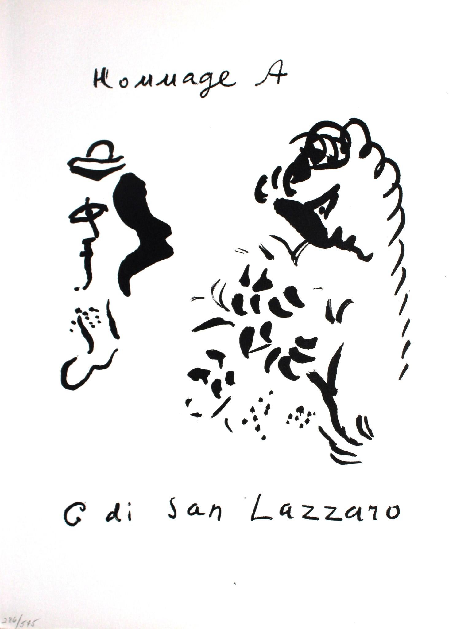 'Homage A G di San Lazzaro' From San Lazzaro Et Ses Amis - Print by Marc Chagall