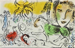 Homecoming (The Green Horse) - Lithograph by Marc Chagall - 1973
