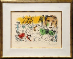 Ritorno a casa (Il cavallo verde), litografia moderna firmata da Marc Chagall