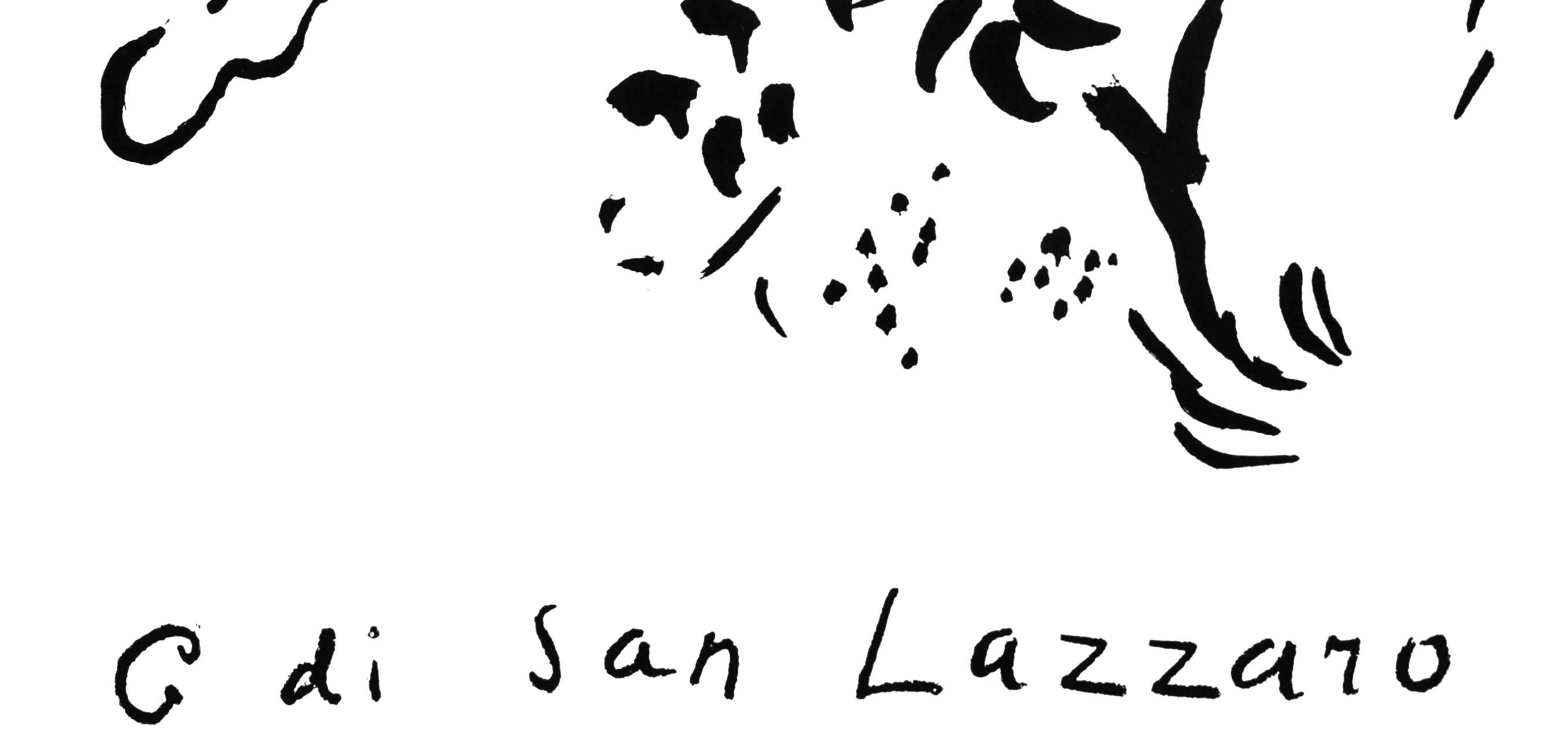 Hommage à G. di San Lazzaro, San Lazzaro et ses Amis, XXe siècle - Abstract Print Negro de Marc Chagall