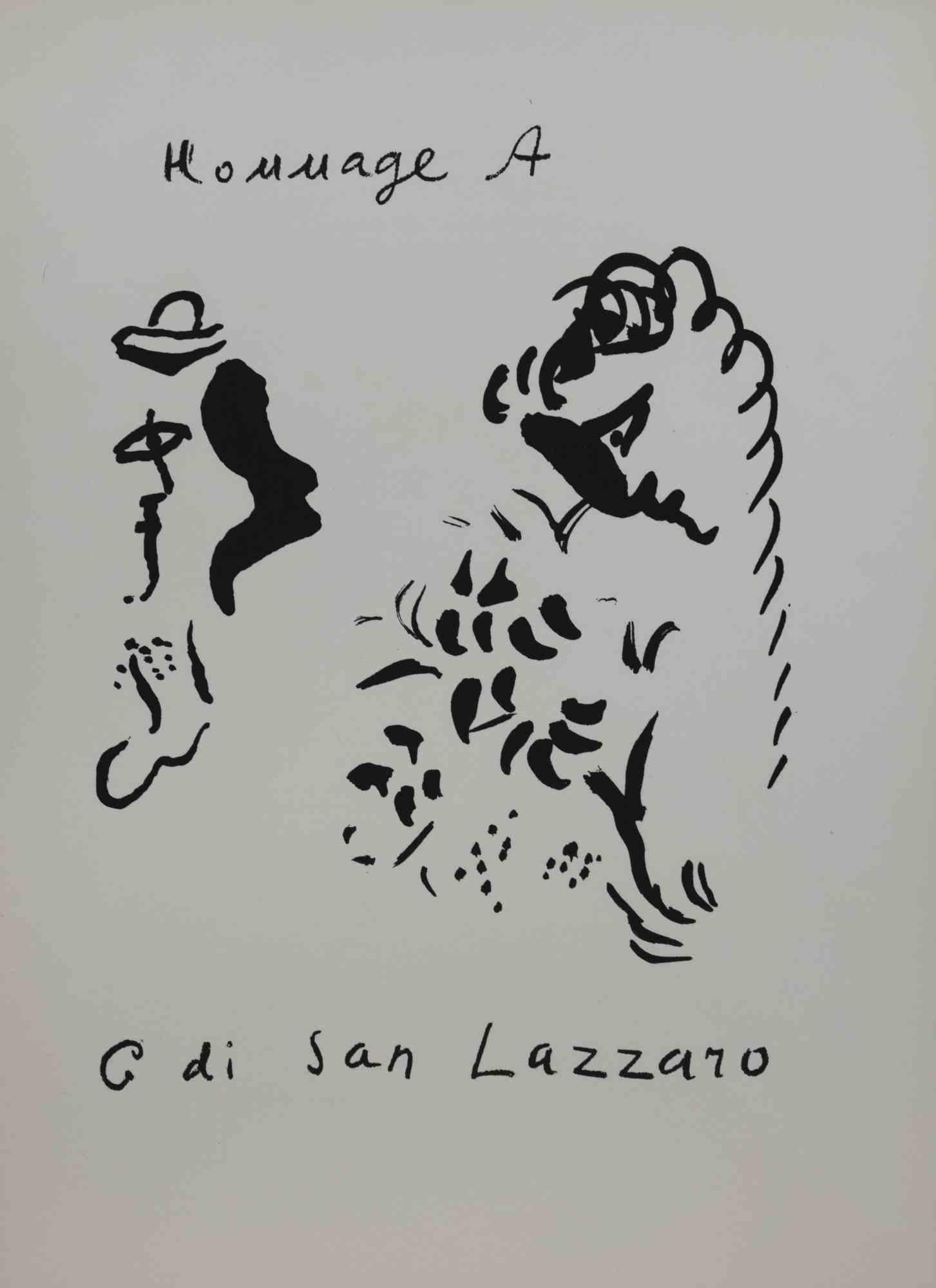 Hommage à San Lazzaro - Original Lithograph by M. Chagall - 1975