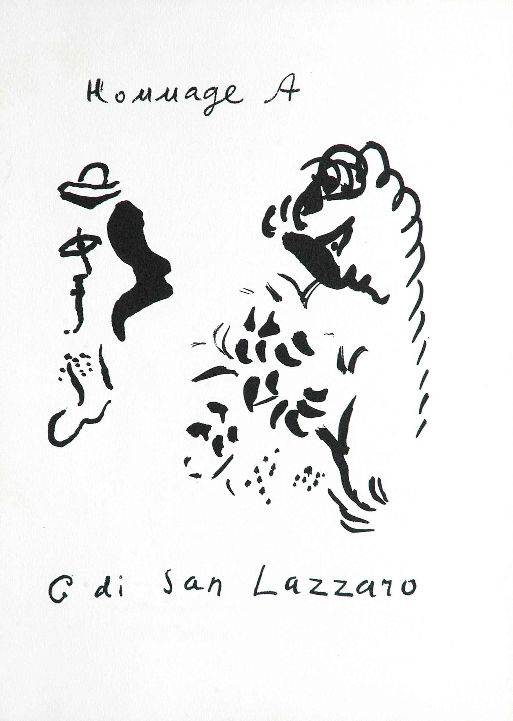 Marc Chagall Print - Hommage à San Lazzaro - Original Lithograph by M. Chagall - 1975
