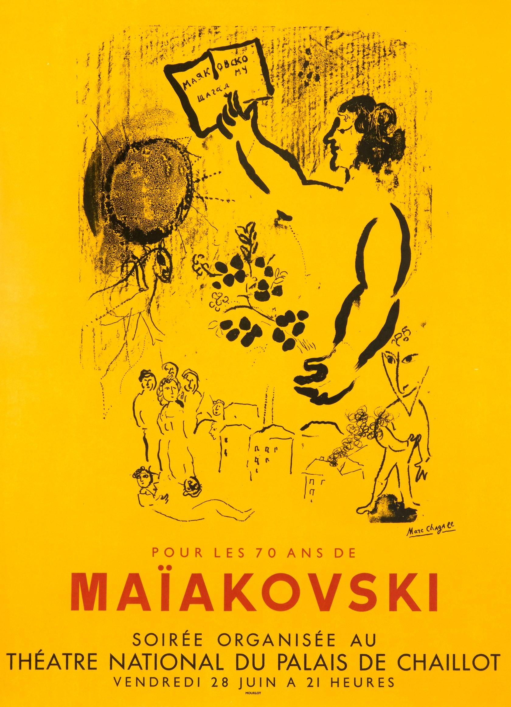 Künstler: Marc Chagall

Medium: Original Lithografie-Plakat, 1963

Abmessungen: 26 x 19,5 Zoll, 66 x 49,5 cm

Klassisches Posterpapier - Ausgezeichneter Zustand A

Dieses Originalplakat wurde 1963 im Atelier Mourlot gedruckt, um das Leben des
