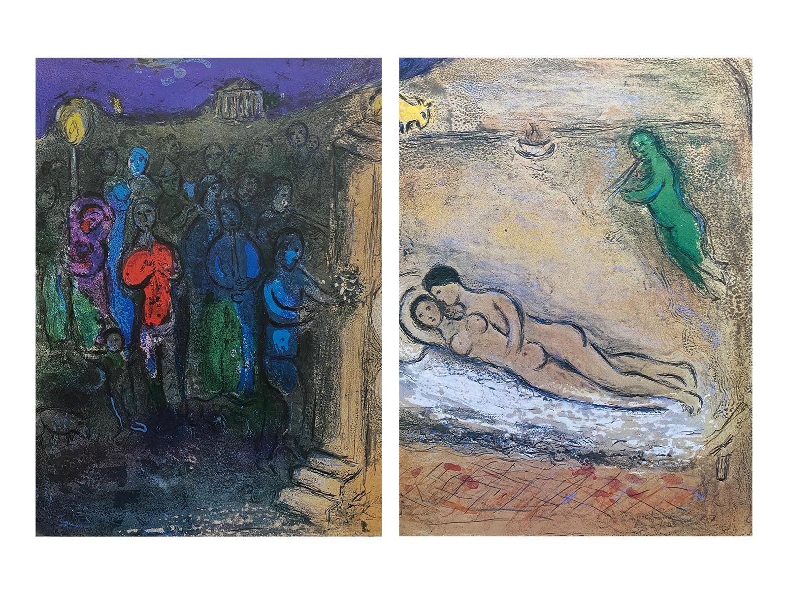 Marc Chagall Figurative Print - “Hyman, ” Daphnis et Chloé, Diptych 