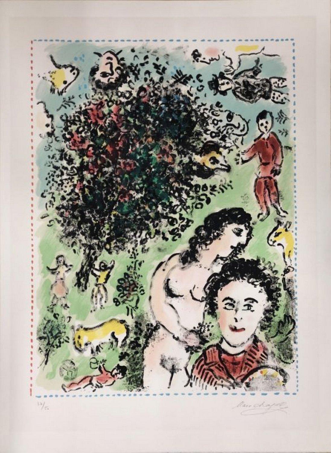 Marc Chagall Abstract Print - In the garden