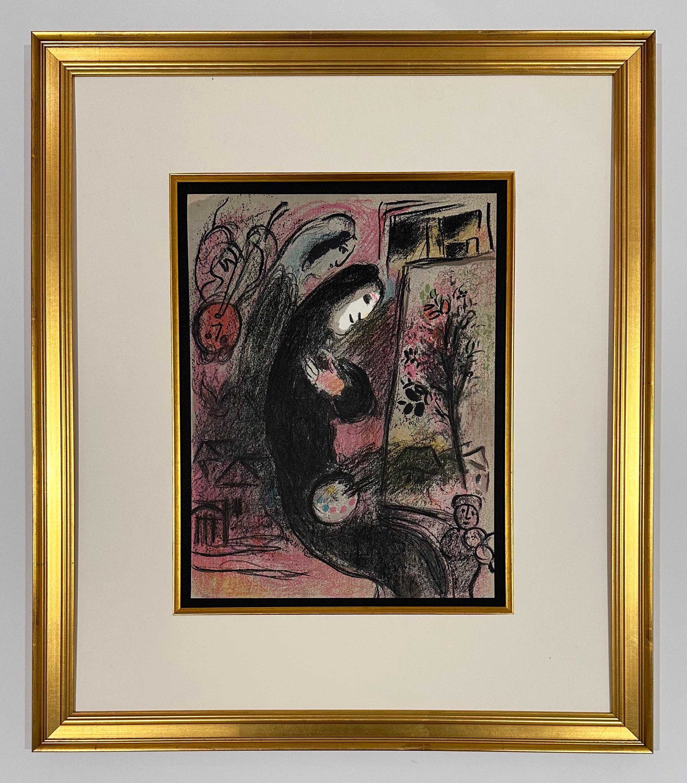 Inspiration, from 1963 Mourlot Lithographe II - Print by Marc Chagall
