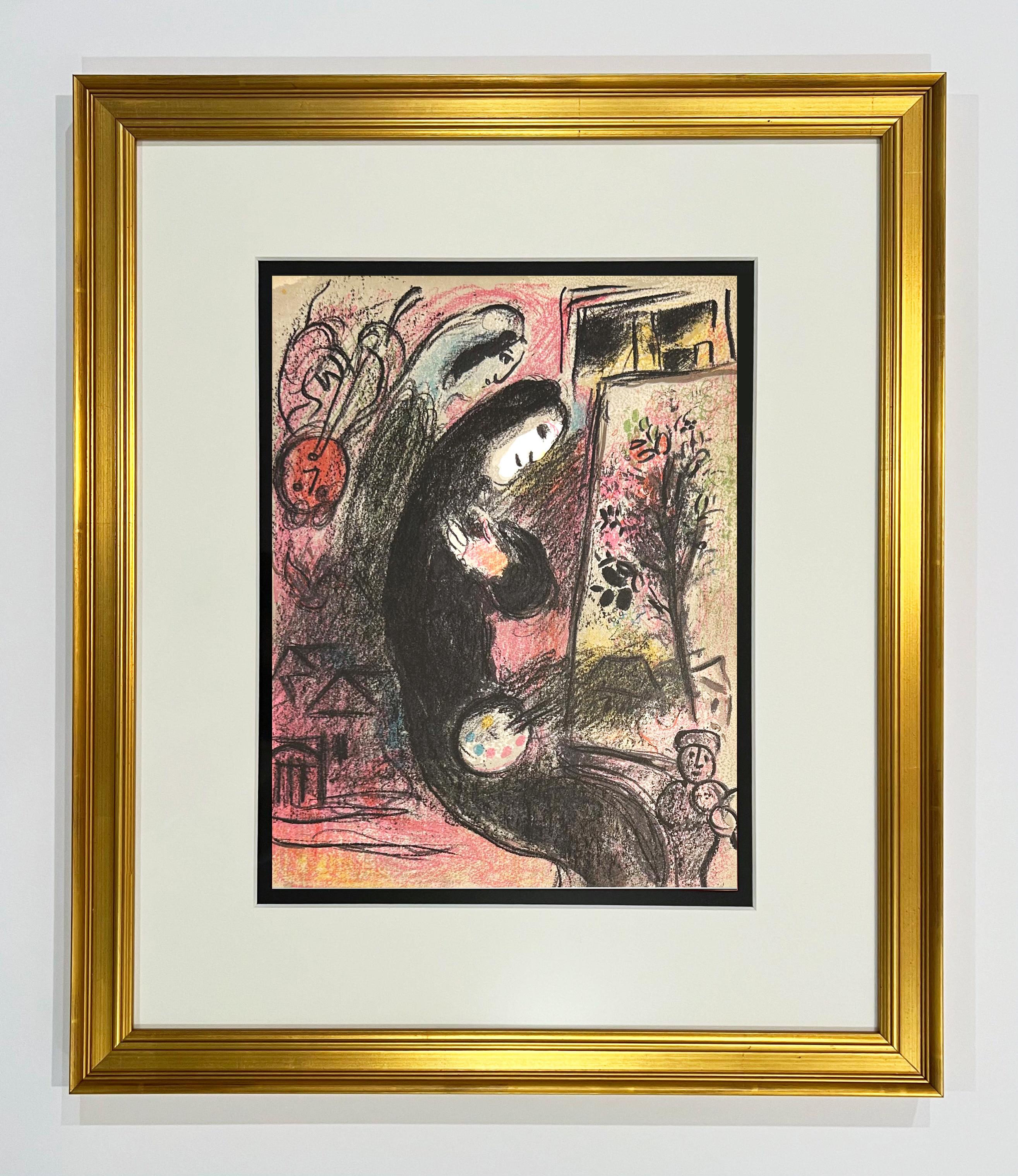 Inspiration, from 1963 Mourlot Lithographe II - Print by Marc Chagall