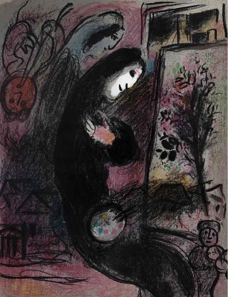 Marc Chagall Portrait Print - Inspiré, 1963