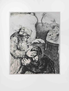 Isaac Blessing Jacob - Etching by Marc Chagall - 1956