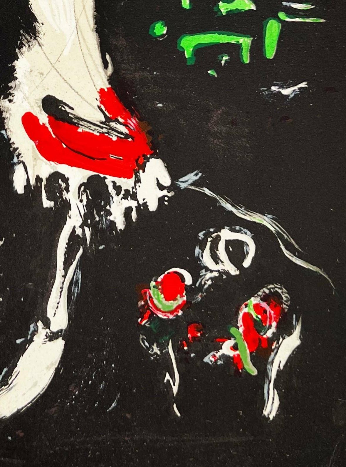 Marc Chagall (1887-1985) - Isaiah

Lithograph from 1956.

Dimensions of work: 35 x 26 cm.

Publisher: Tériade, Paris.

Reference: Mourlot 141.
On the reverse: another original lithograph in black (Mourlot 146).

Biblical reference: Isa. 24, 1-23;