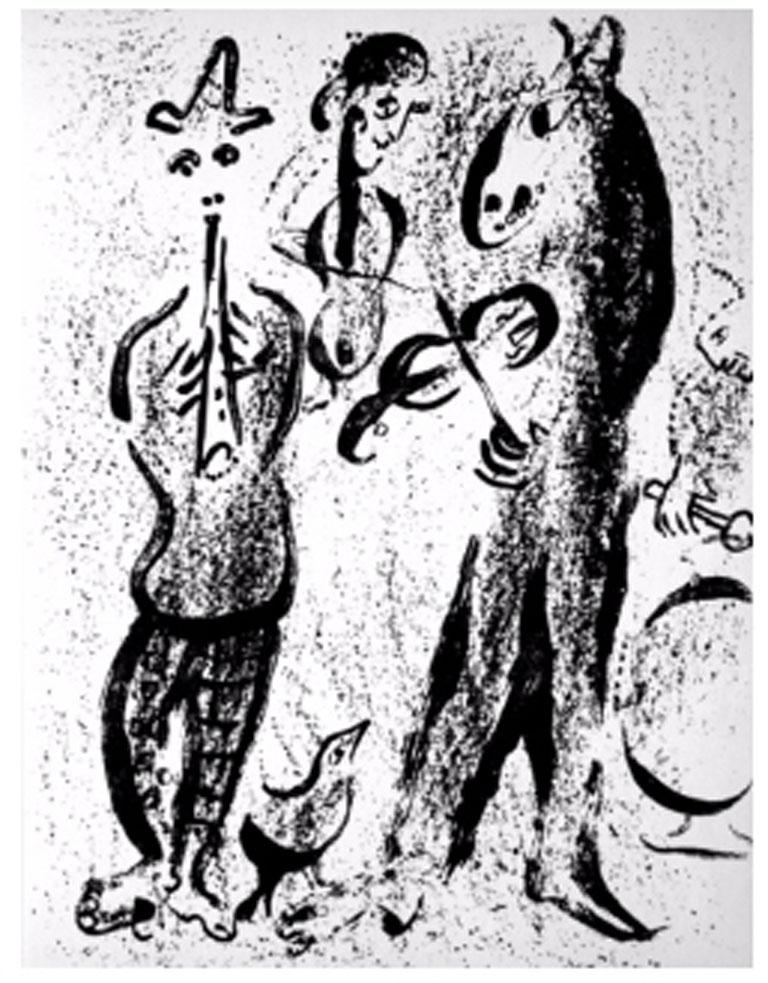Itinerant Players from Chagall Lithographs I - Print by Marc Chagall