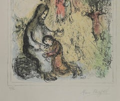 Jacob's Blessing - Lithograph by Marc Chagall - 1979