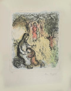 Jacob's Blessing - Lithograph by Marc Chagall - 1979