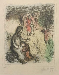 Jacob's Blessing - Lithograph by Marc Chagall - 1979
