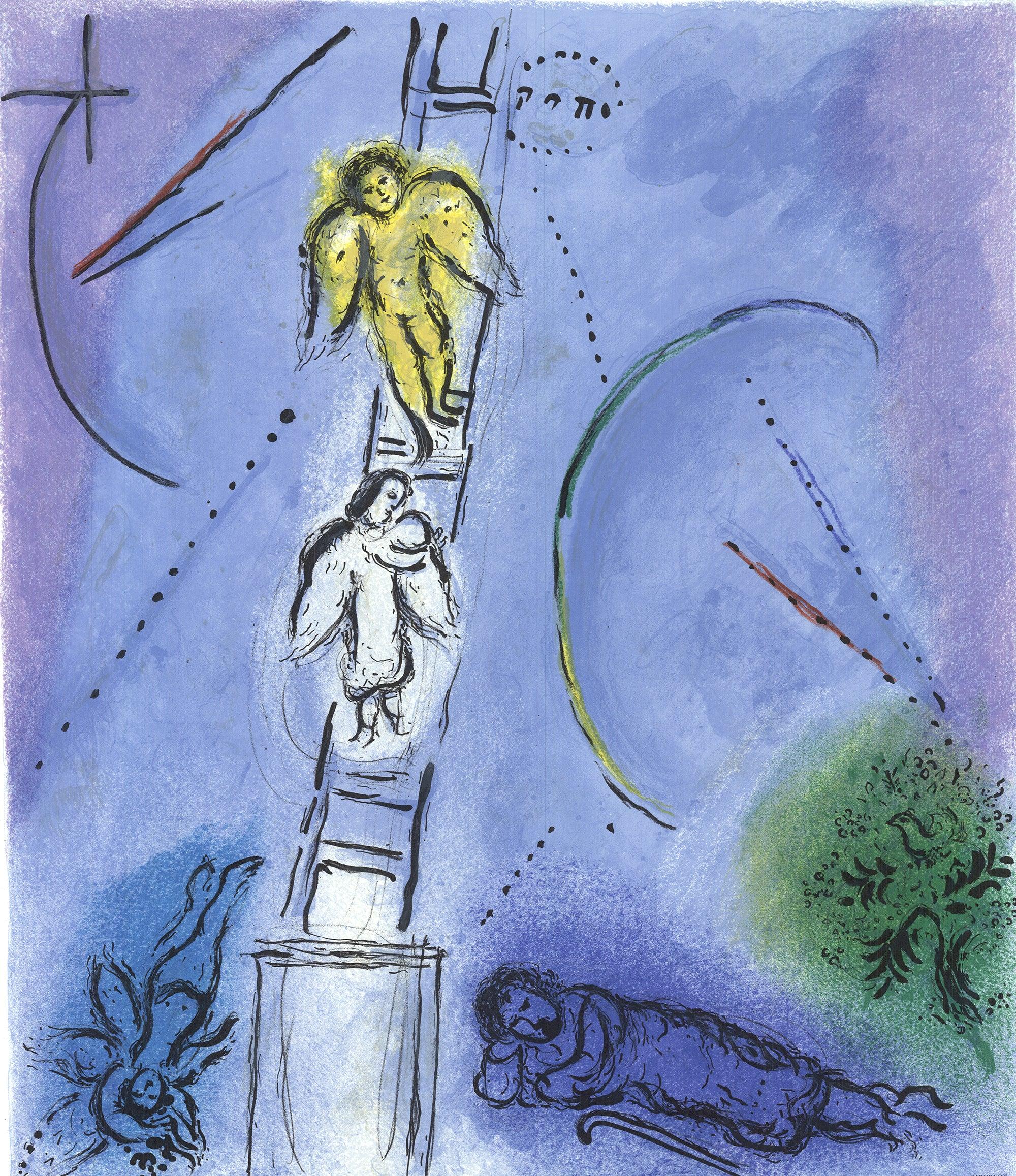 'Jacob's Ladder' 1977  Lithograph - Modern Print by Marc Chagall