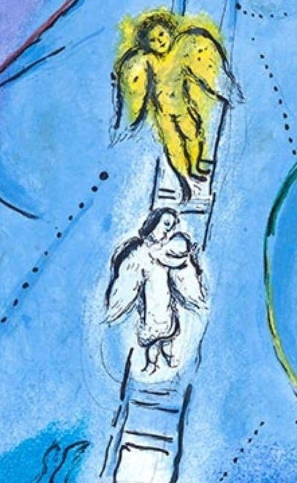 Jacobs Ladder Vintage French Galerie POSTER after Marc Chagall For Sale 3
