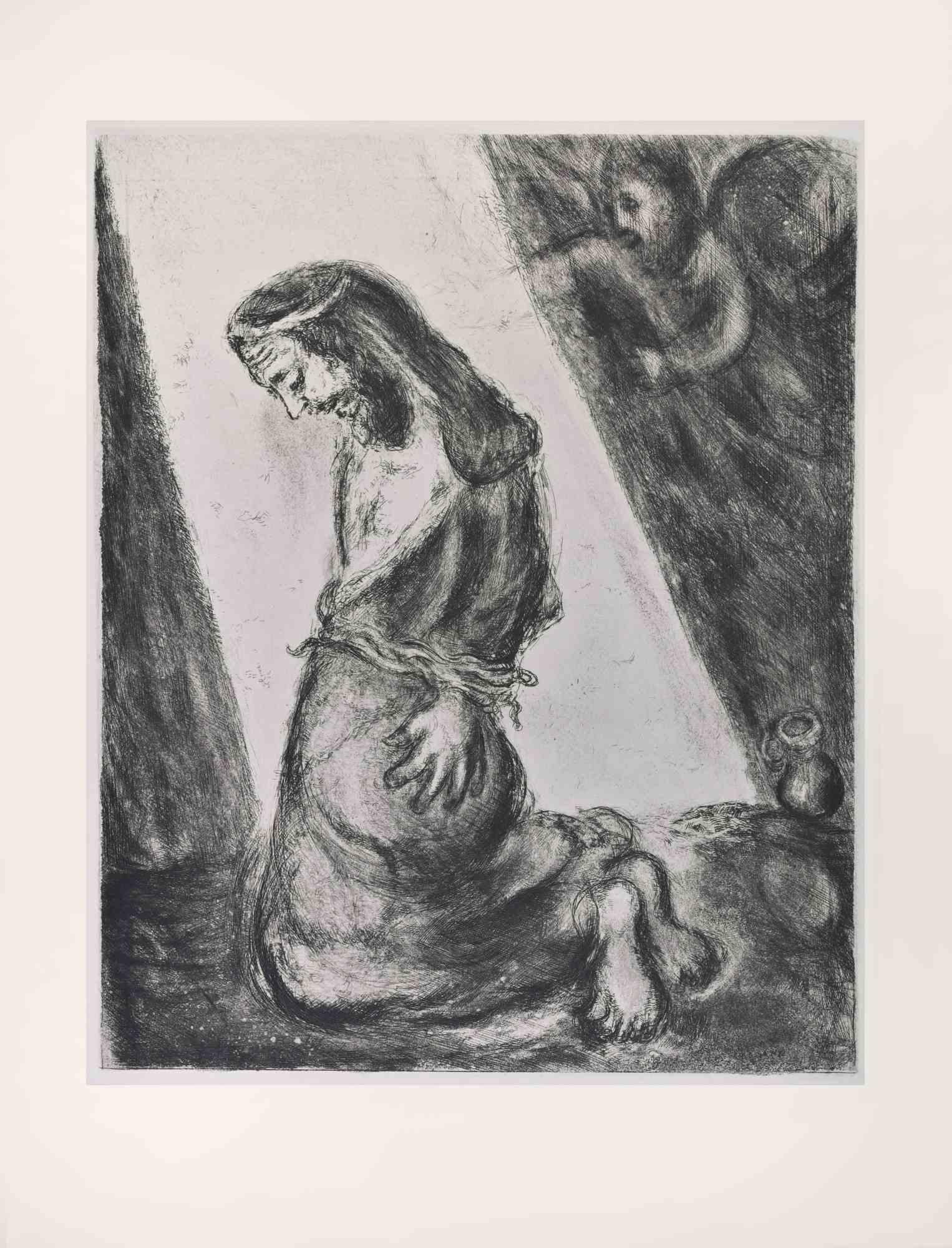 Etching on Montval wove paper, realized by Marc Chagall in 1931-39 and published by Tériade in 1956.

Edition of 275+30 out of commerce copies.

Not signed nor numbered, as issued.

Excellent impression with full margins a a bright and fresh
