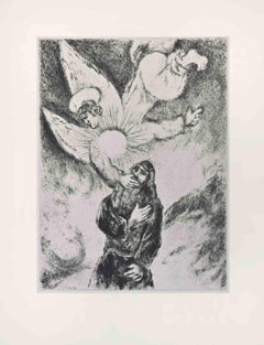 Geremia riceve il dono della profezia - Acquaforte di Marc Chagall - 1956