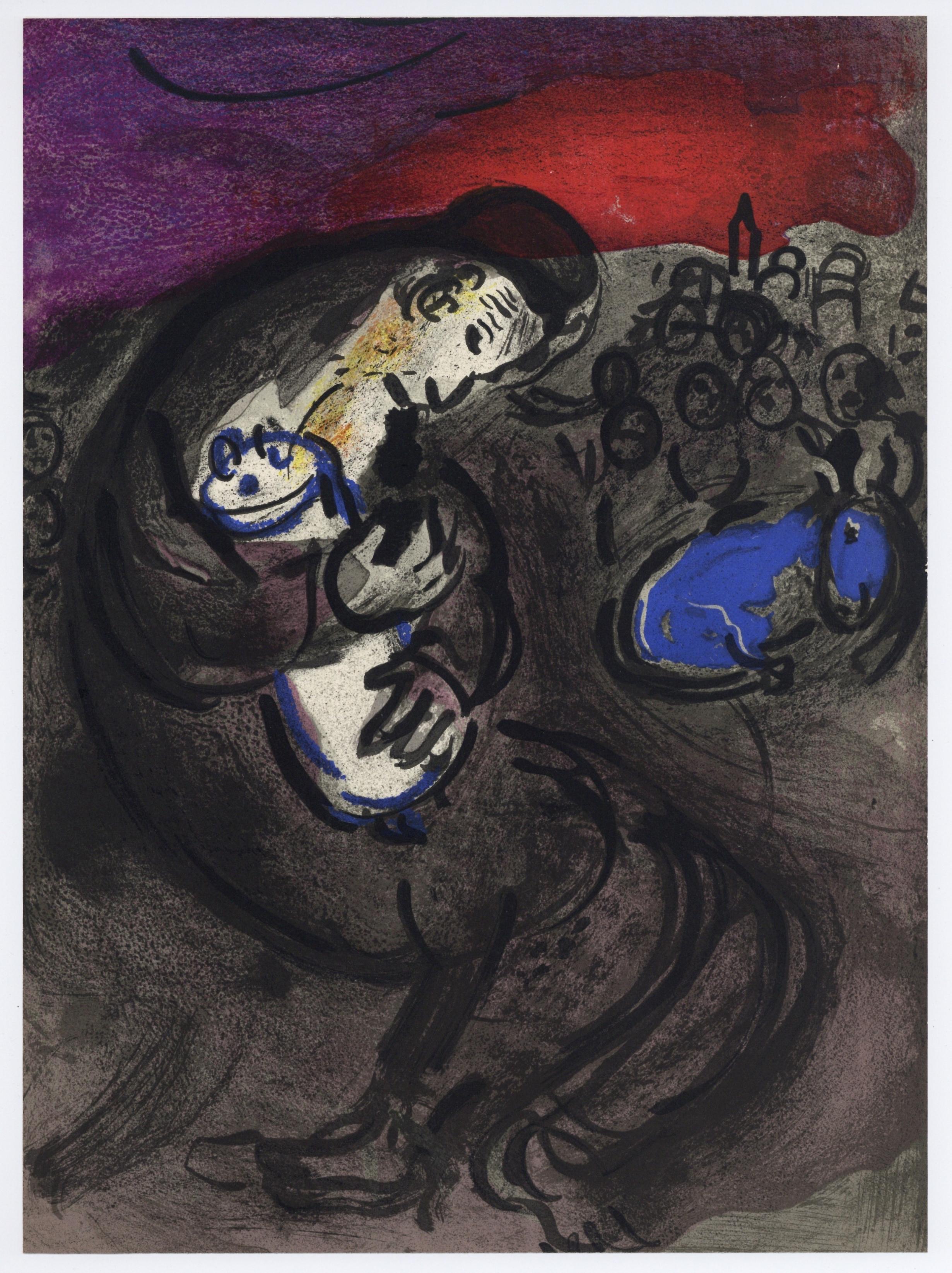 Portrait Print Marc Chagall - Lithographie originale « Jeremiah's Lamentations »