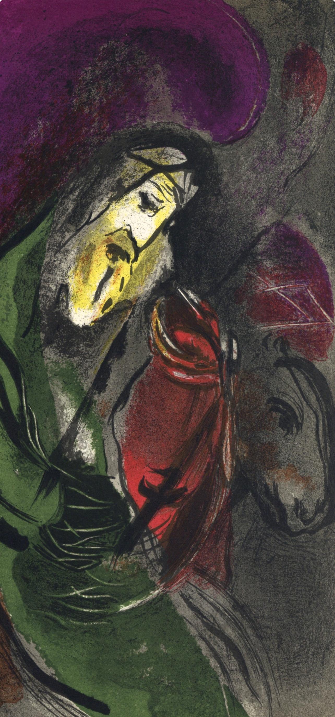 Jérémie (Mourlot 117-46; Cramer 25) (Schwarz), Figurative Print, von Marc Chagall