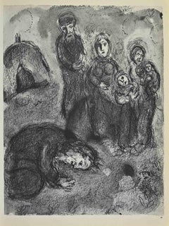 Jethro Brings Zepporah - Lithograph by Marc Chagall - 1960