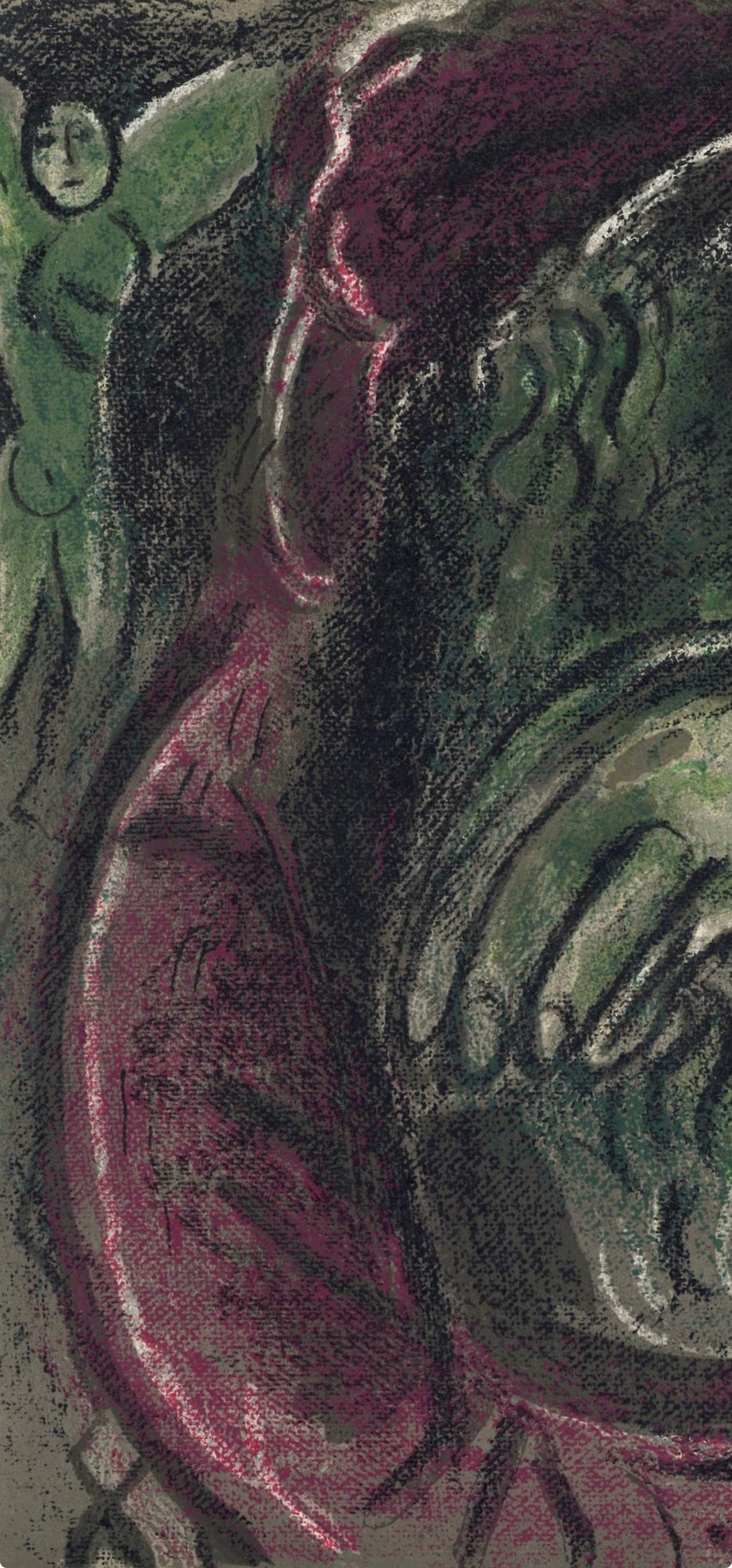 Job désespéré (Mourlot 230-77; Cramer 42) - Expressionist Print by Marc Chagall
