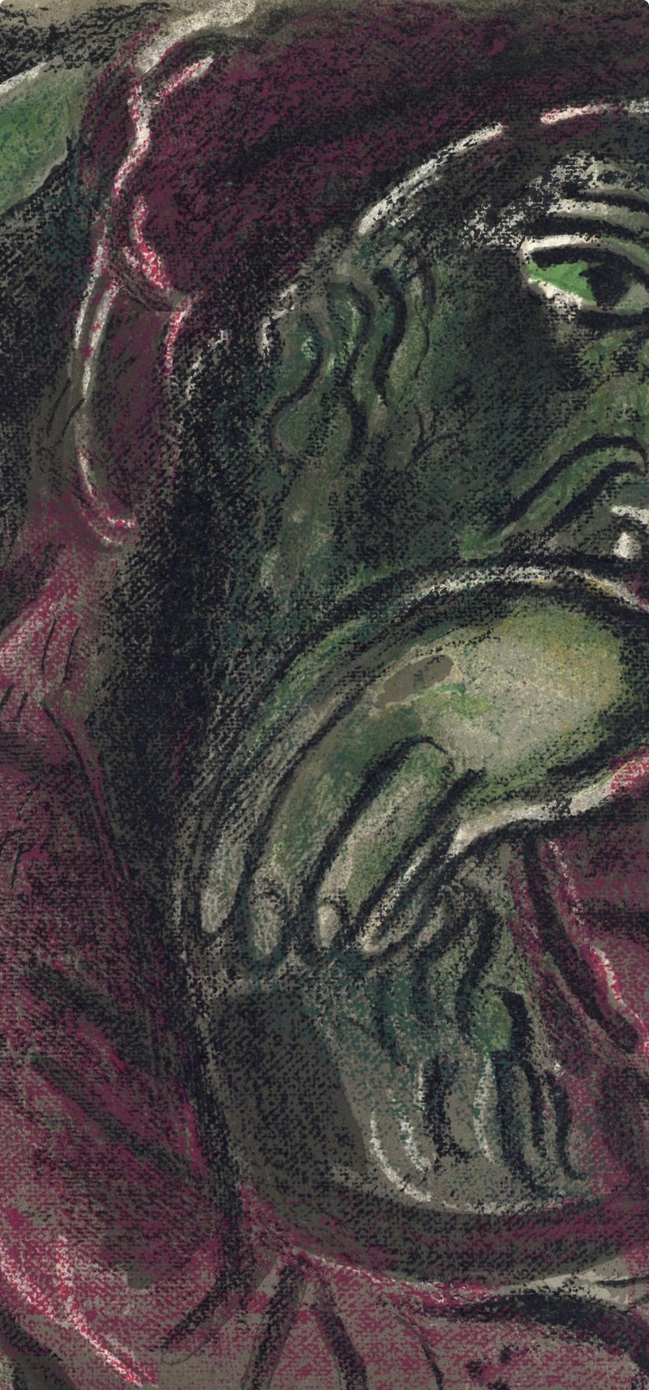 Job désespéré (Mourlot 230-77; Cramer 42) - Black Figurative Print by Marc Chagall