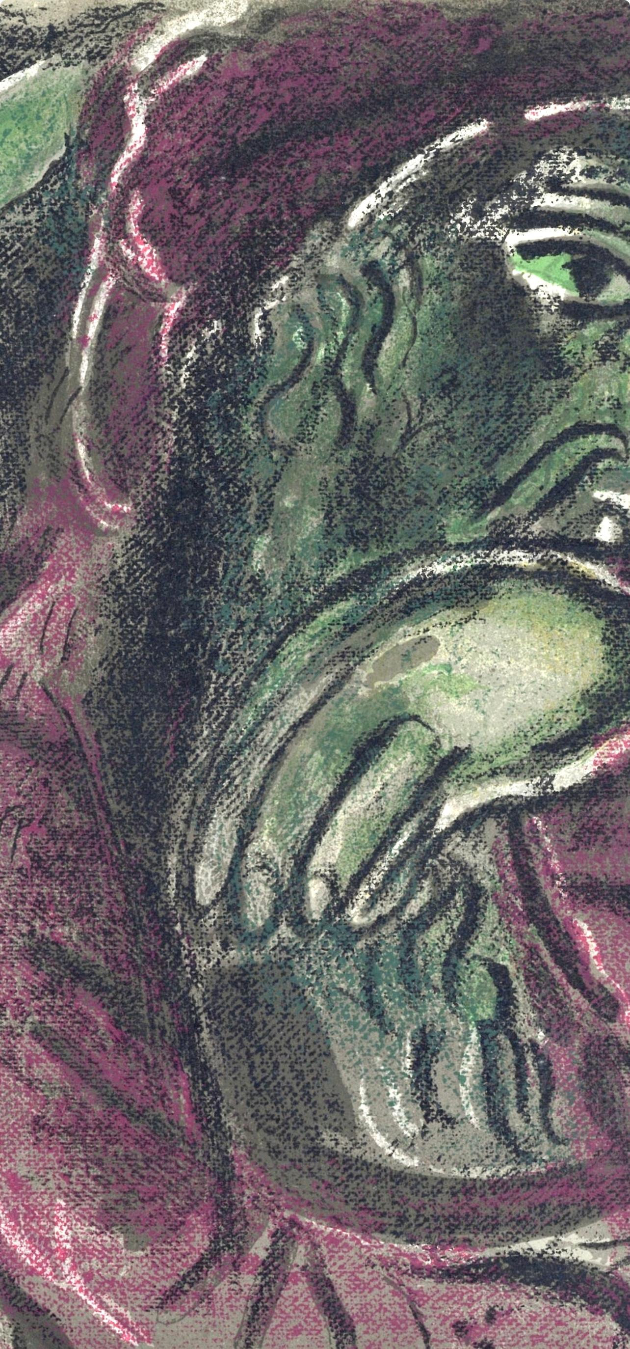 Job désespéré (Mourlot 230-77; Cramer 42), Marc Chagall, Dessins Pour La Bible For Sale 3