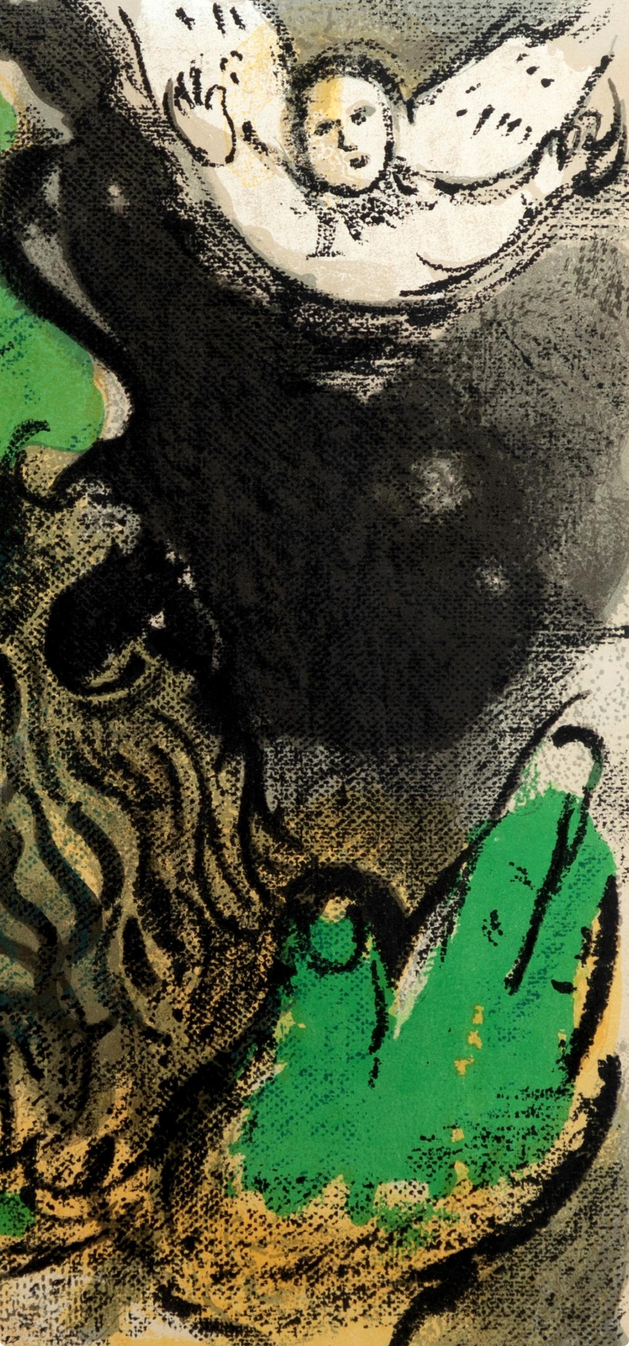 Job en prière (Mourlot 230-77 ; Cramer 42) - Expressionniste Print par Marc Chagall
