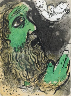 Job en prière (Mourlot 230-77; Cramer 42), Marc Chagall, Dessins Pour La Bible