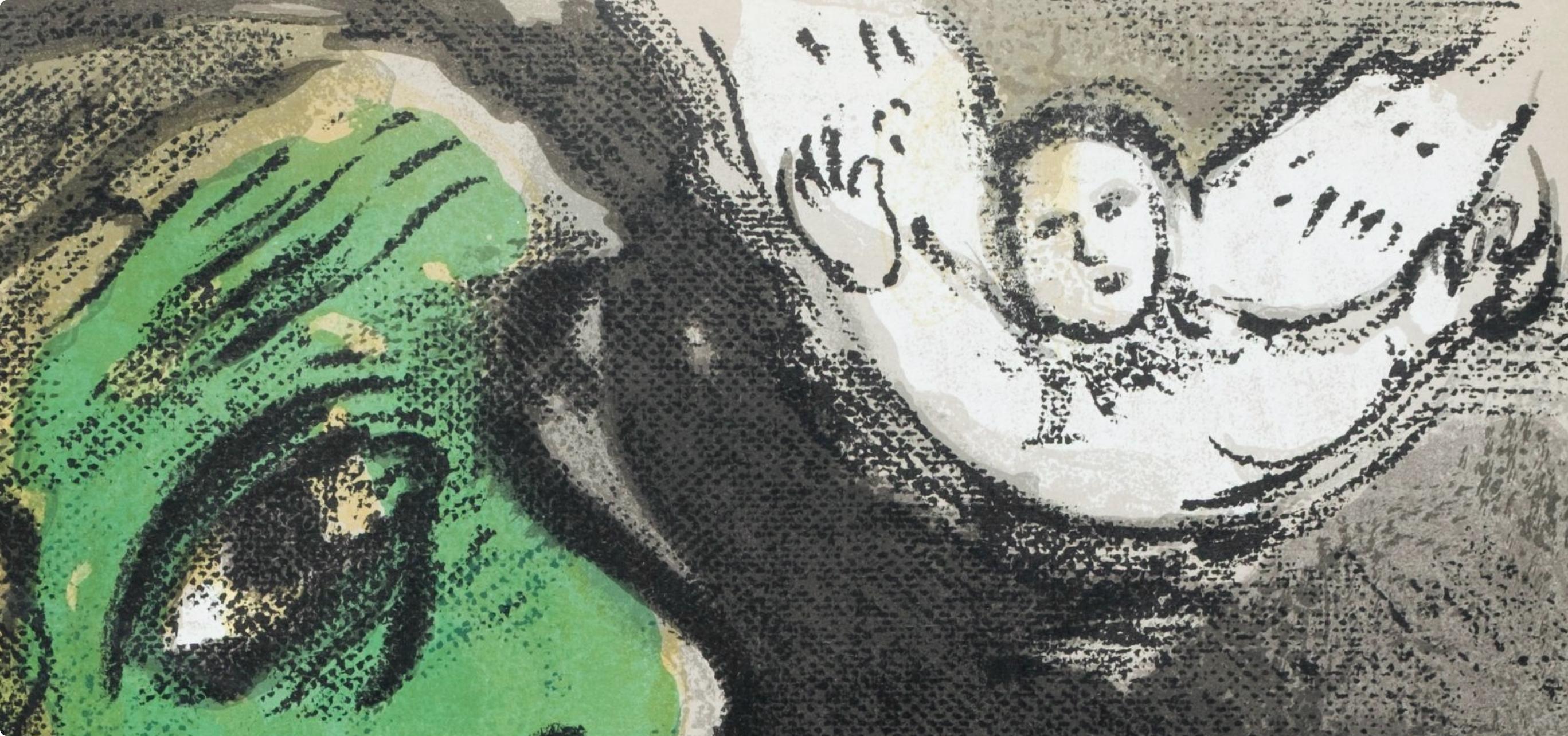 Job en prière (Mourlot 230-77; Cramer 42), Marc Chagall, Dessins Pour La Bible For Sale 2