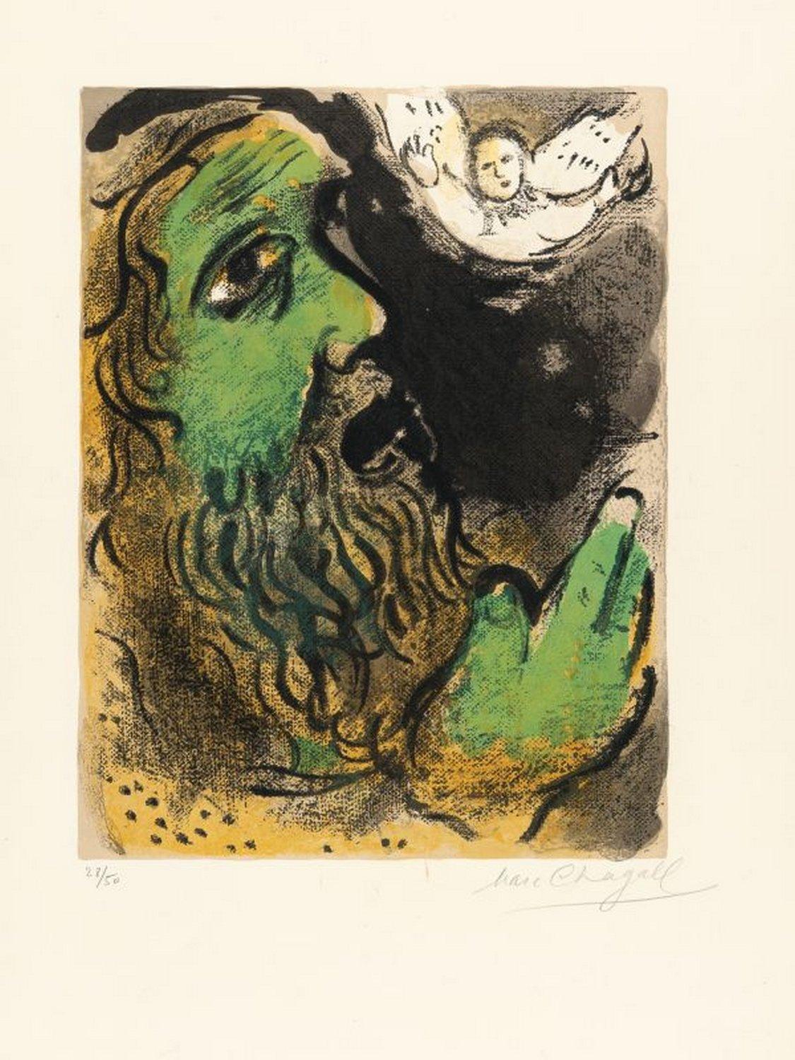 Marc Chagall Abstract Print - Job en prières