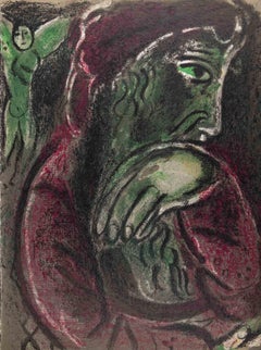 Job in Despair - Lithograph by Marc Chagall - 1960