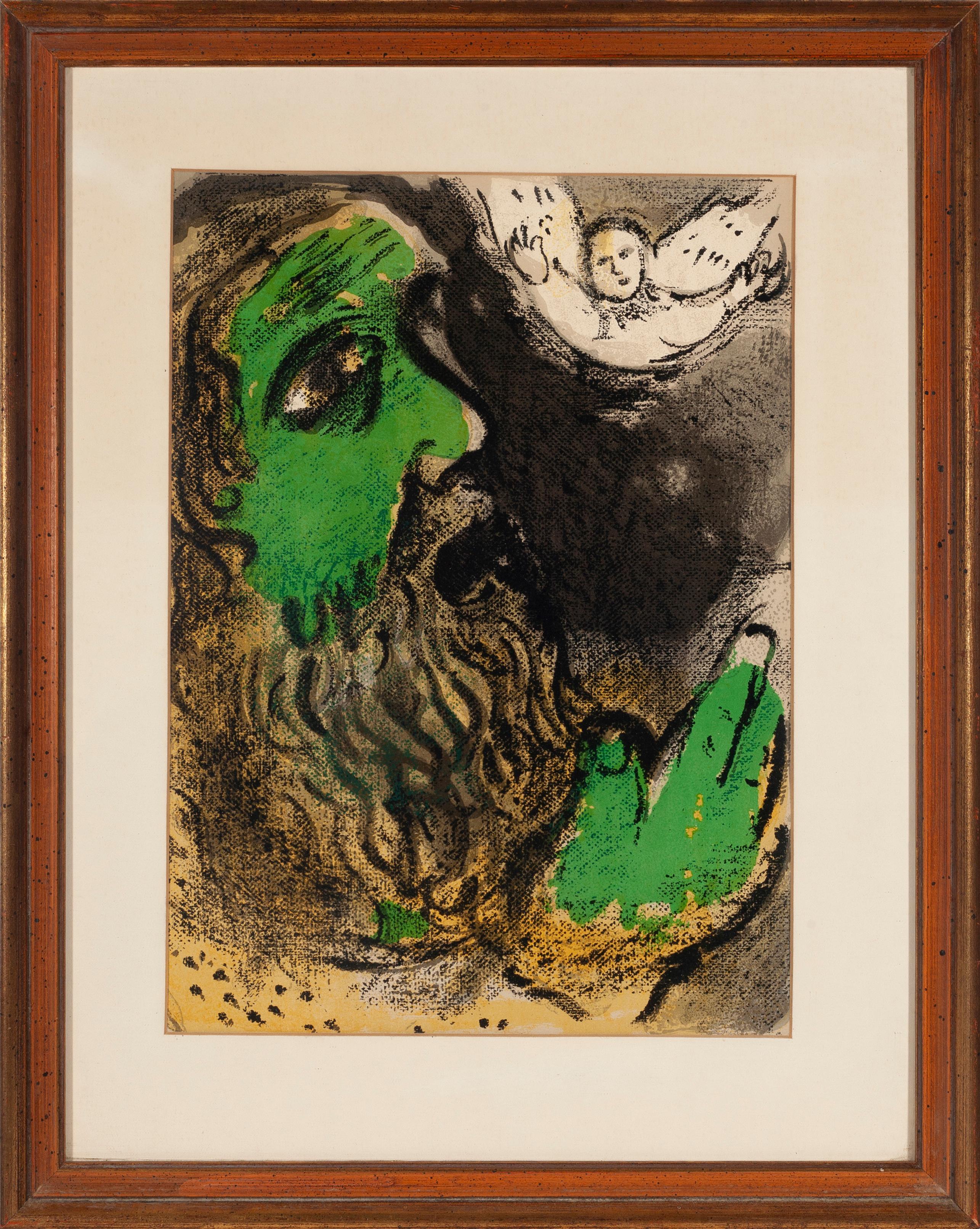 Marc Chagall Figurative Print - Job in Prayer