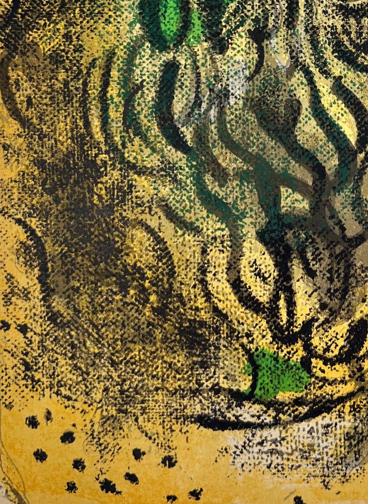 Job Praying - Black Figurative Print by Marc Chagall