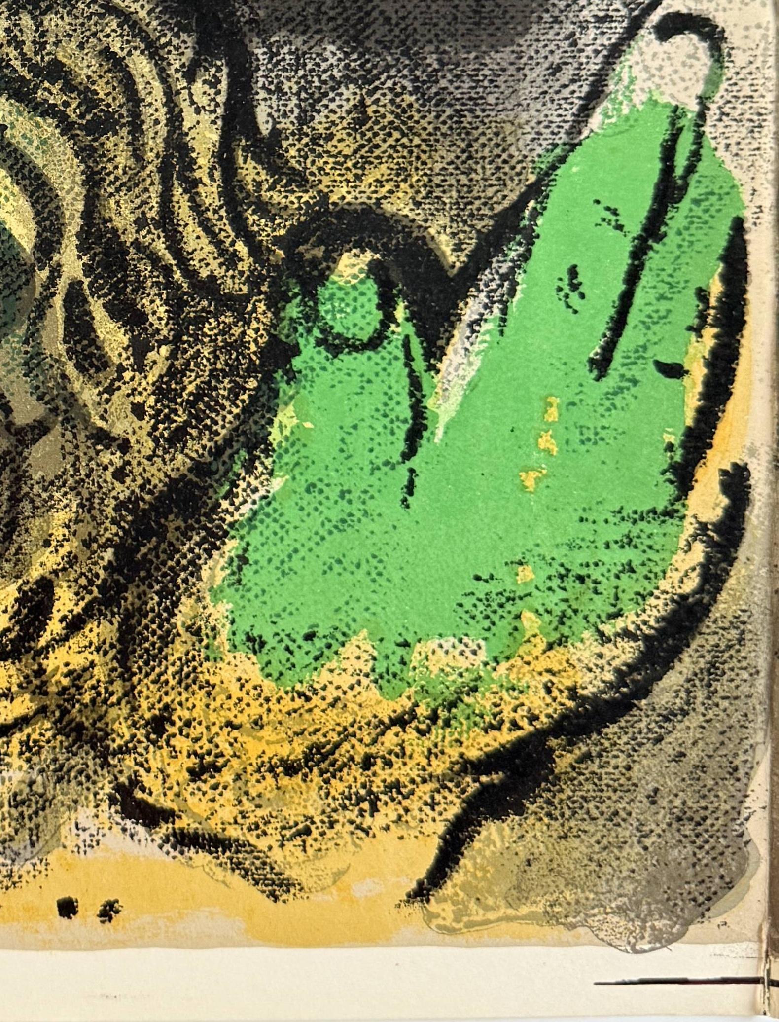 Job Praying & Job in Despair - Brown Print by Marc Chagall