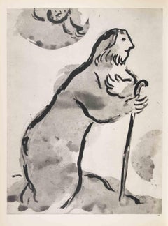 Jona e il mostro marino - Eliografo di Marc Chagall - 1960