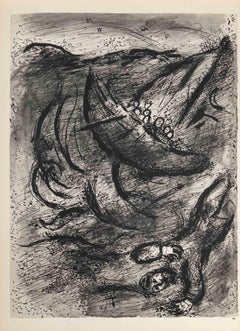 Jonás y la tormenta en el mar - Heliograbado de Marc Chagall - 1960