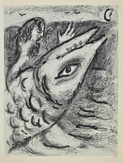 Vintage Jonas and the Whale - Lithograph by Marc Chagall - 1960