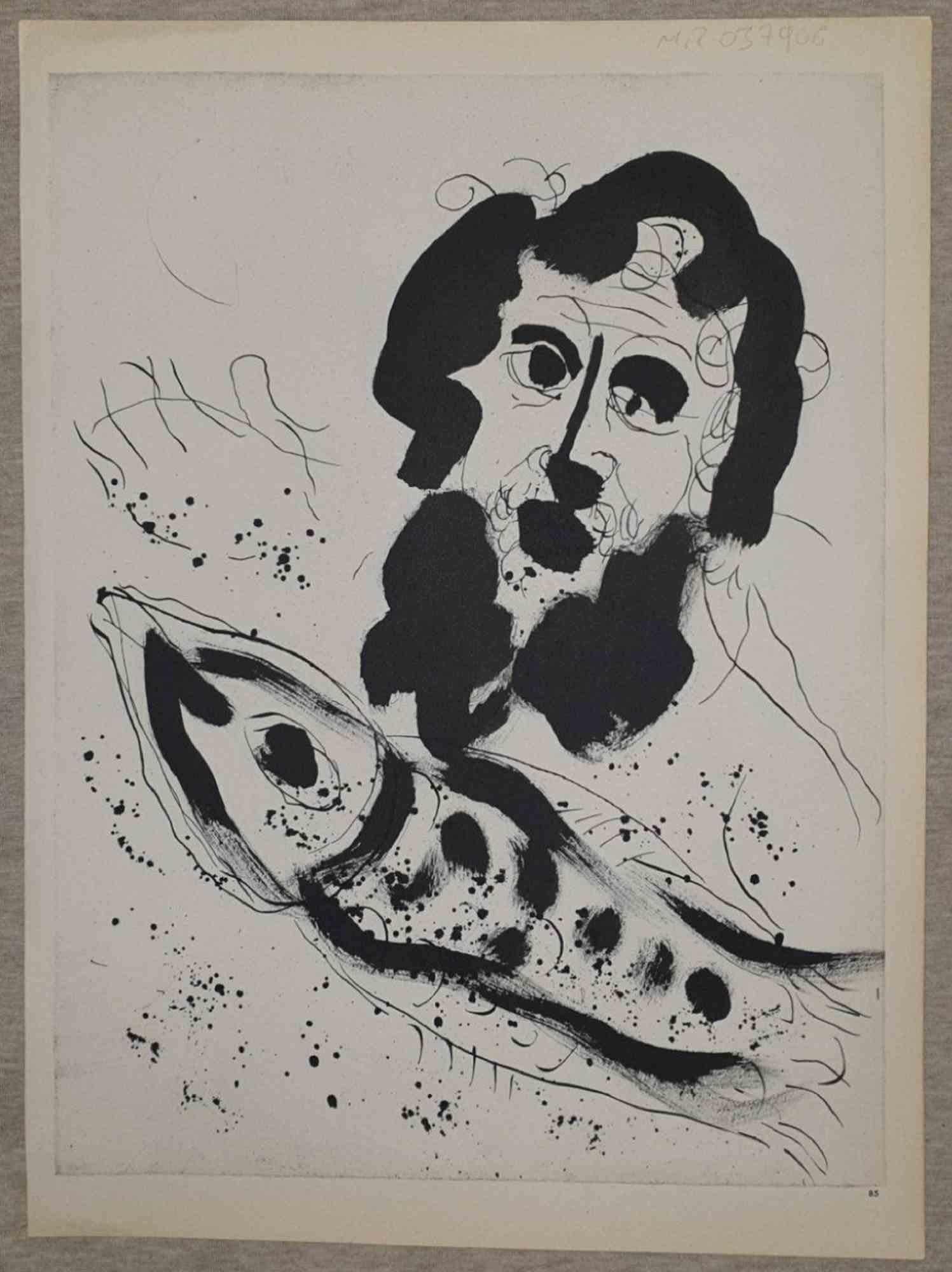  Jonas - Lithograph by Marc Chagall - 1960s For Sale 1