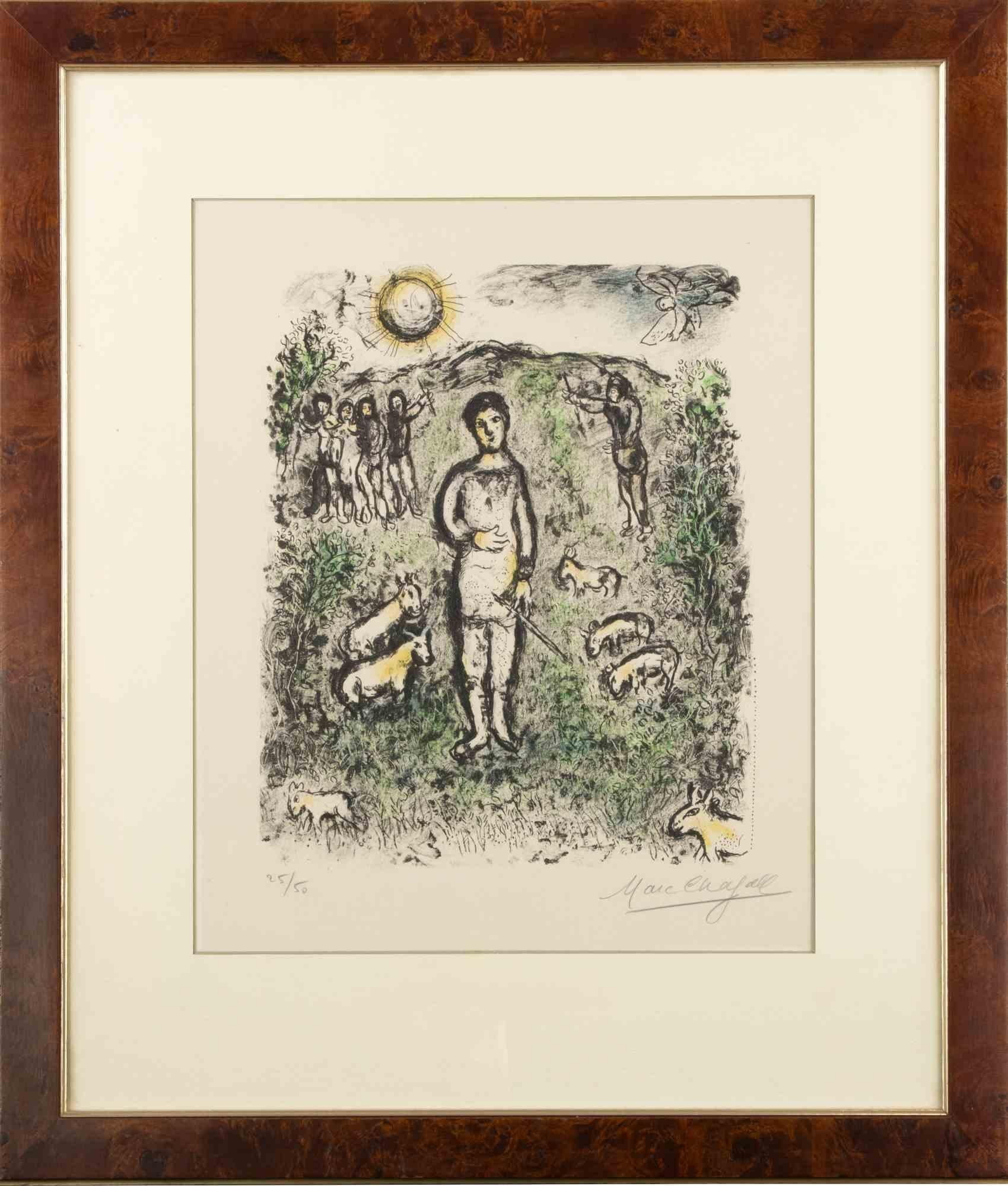Joseph and his brothers - Lithograph by Marc Chagall - 1978 For Sale 1