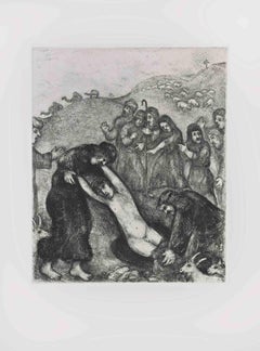 Joseph is Attacked and Robbed by his Brothers - Etching by Marc Chagall - 1956