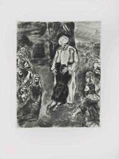 Joseph Recognized by his Brothers - Etching by Marc Chagall - 1956