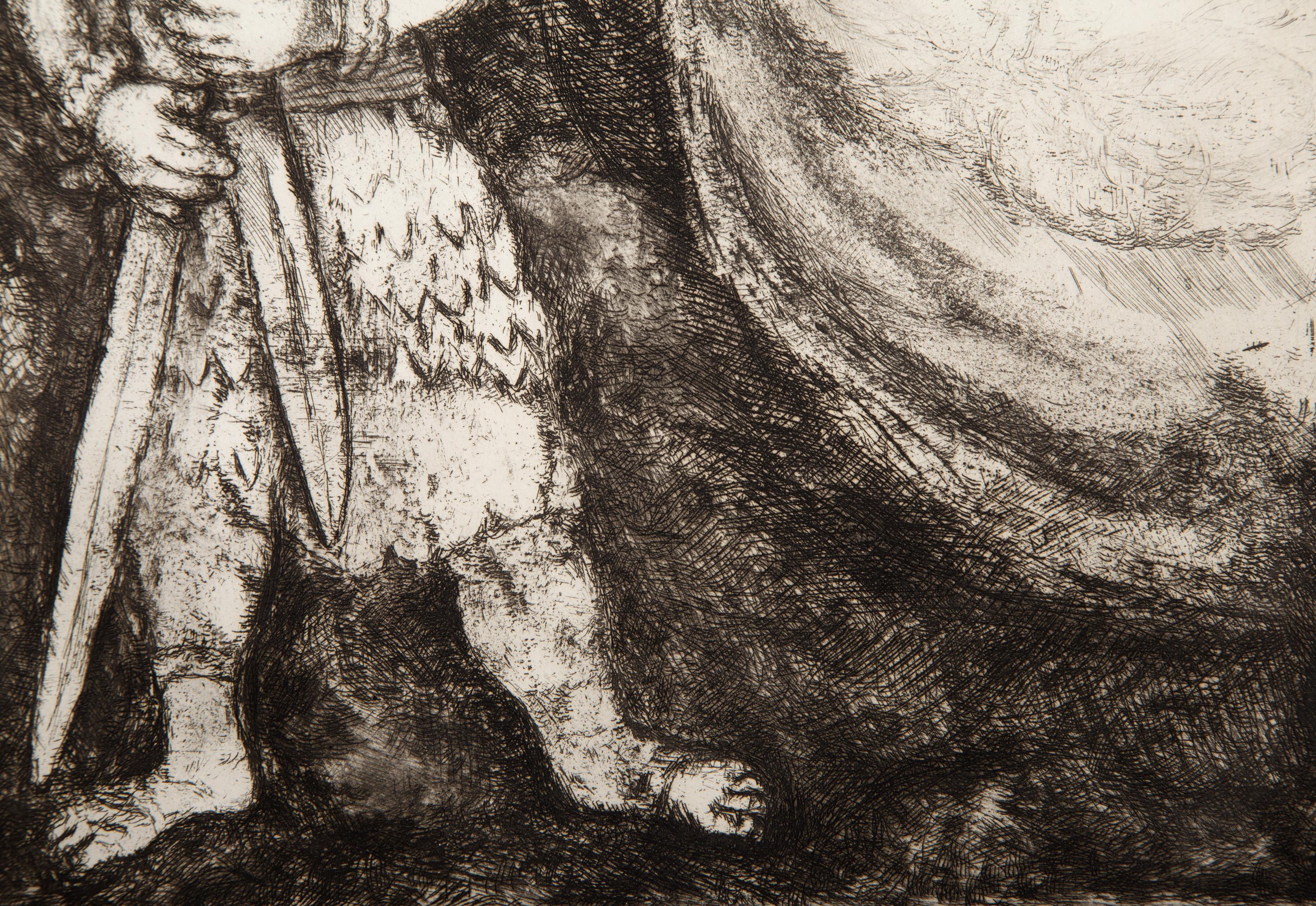 Joshua Armed by The Eternal, Surrealist Etching by Marc Chagall For Sale 2