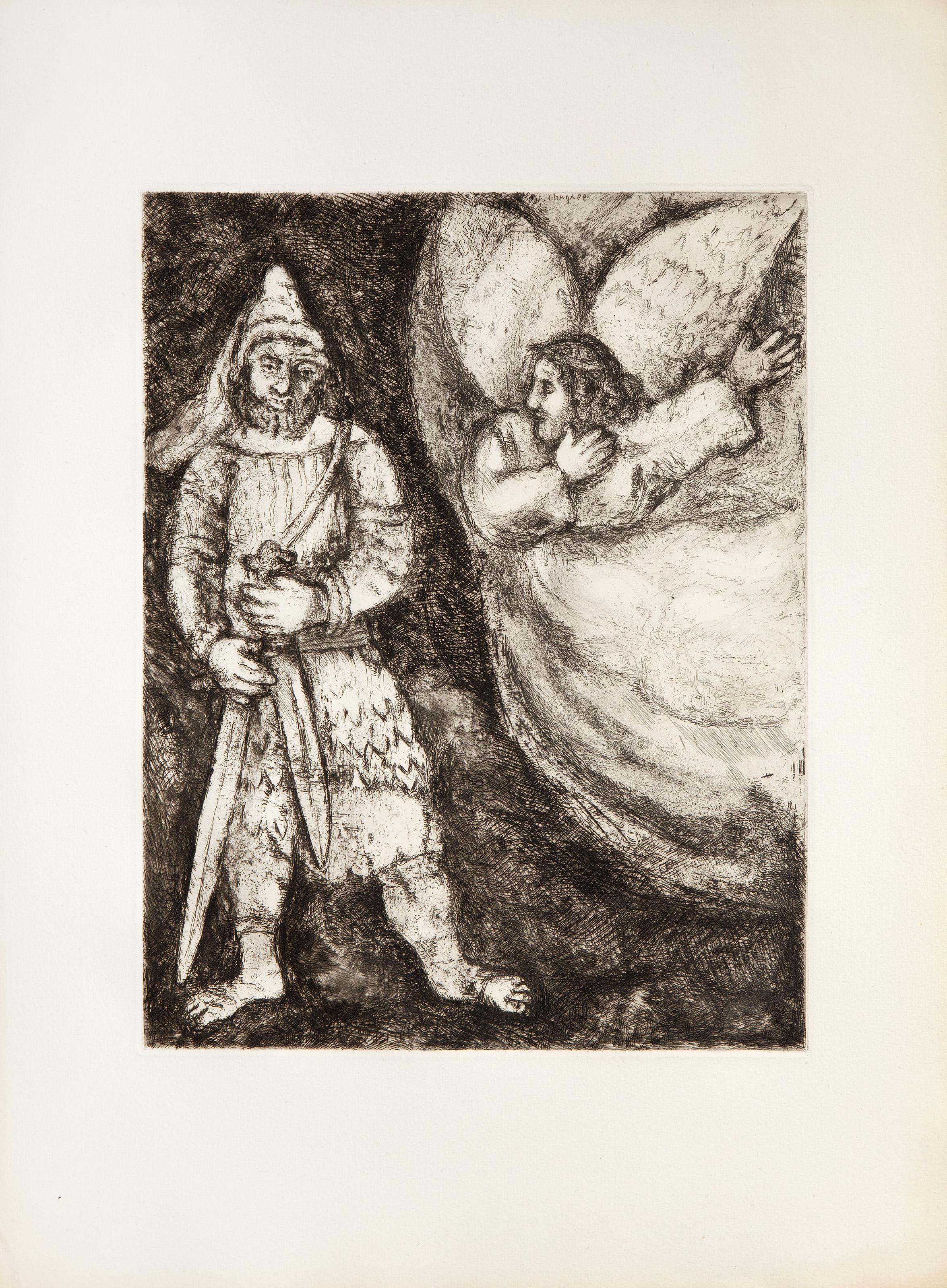 Joshua Armed by The Eternal, Surrealist Etching by Marc Chagall For Sale 3
