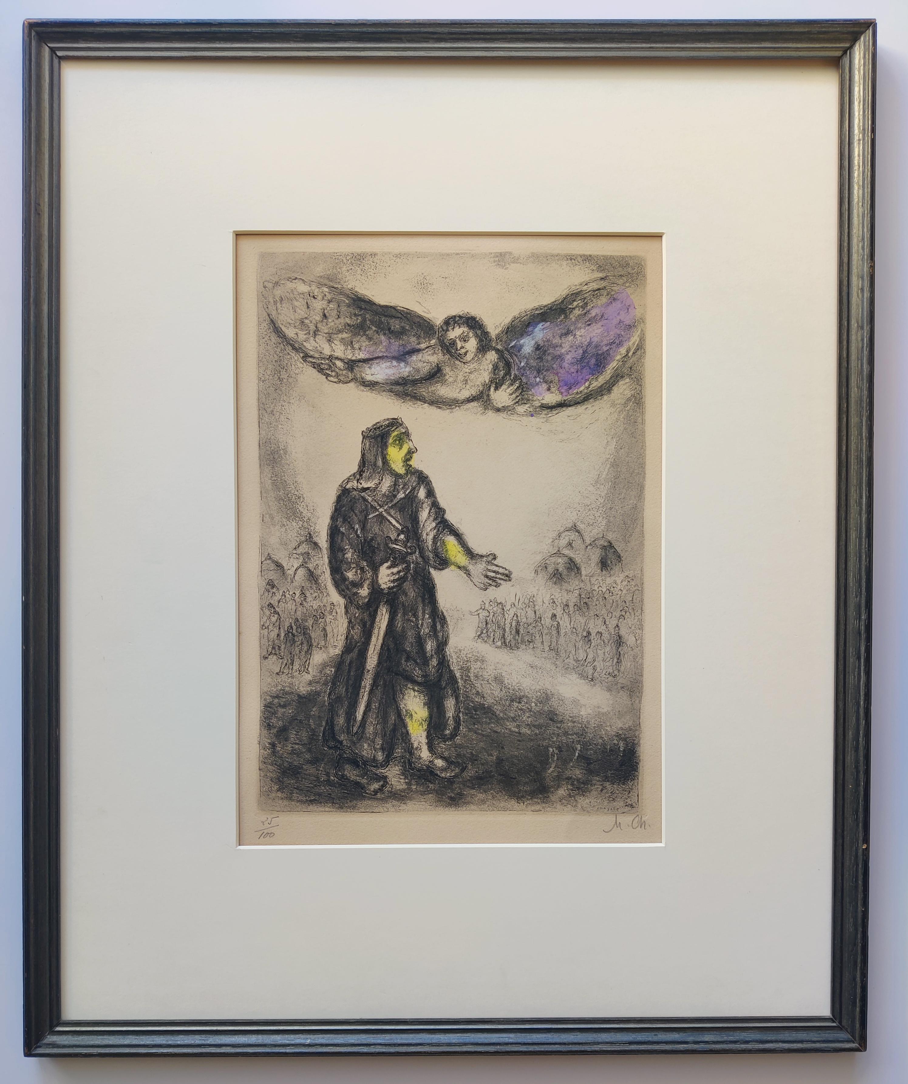 Joshua Before Jericho (Josue devant Jericho), pl. 46 (from the Bible), 1958 - Print by Marc Chagall