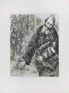 Joshua Reads the Words of the Law - Etching by Marc Chagall - 1956