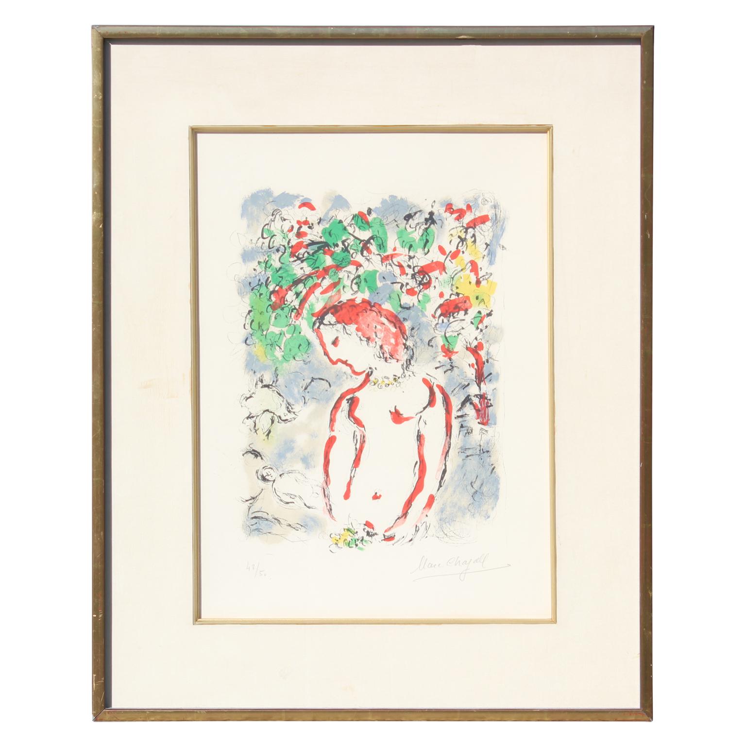 Marc Chagall Nude Print - Jour de Printemps (Spring Day) Figurative Abstract Edition 48/50